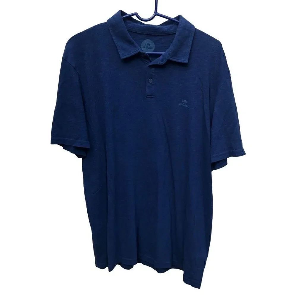 Life Is Good Men's Polo Large (L) Navy Blue